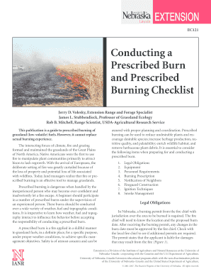 Nebraska Prescribed Burning Checklist