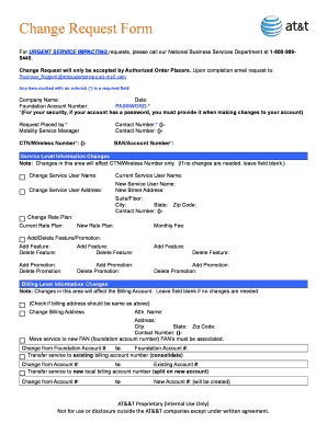 AT&T Change Request Form