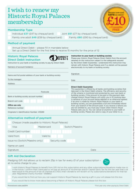 Historic Royal Palaces Membership Renewal Form