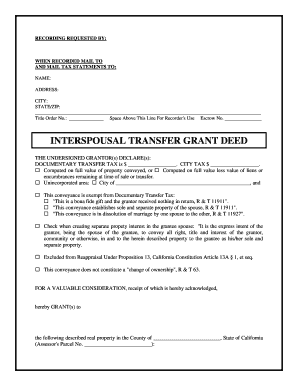 California Intersposal Transfer Grant Deed