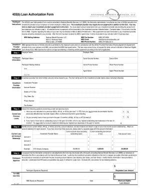 403(b) Loan Authorization Form