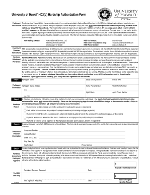 University of Hawai'i 403(b) Hardship Authorization Form