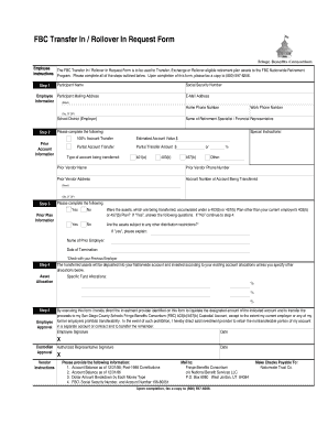 FBC Transfer In Rollover In Request Form