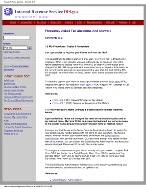IRS W-2 Form FAQs