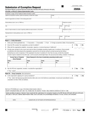 California Form FTB 3500A