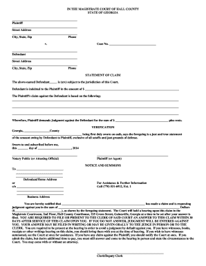 Georgia Statement of Claim