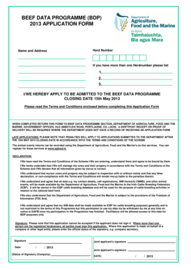 Beef Data Programme Application Form