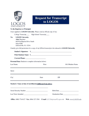 Request for Transcript