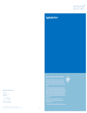 Nottingham Trent University Application Form