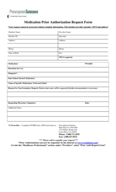 Medication Prior Authorization Request Form