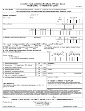 Vision Care Statement of Claim