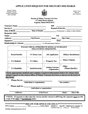 Maine Military Discharge Request Form