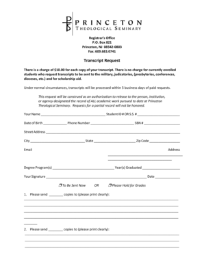 Transcript Request Form