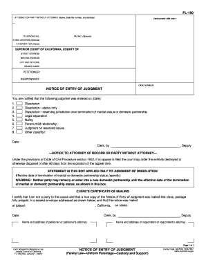 California Notice of Entry of Judgment