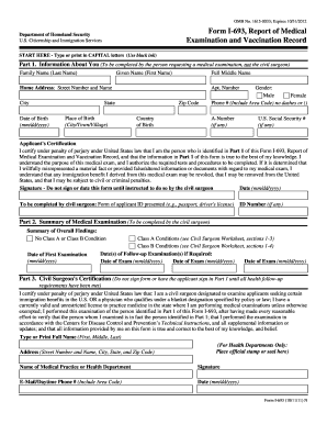USCIS Form I-693 Medical Examination and Vaccination Record