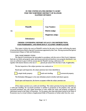 Order Confirming Report of Sale and Distribution