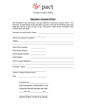 Successor Account Owner Designation Form