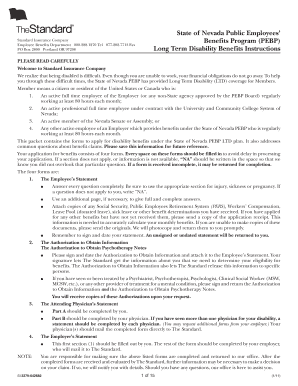 Nevada PEBP Long Term Disability Benefits Application