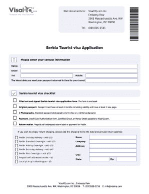 Serbia Tourist Visa Application