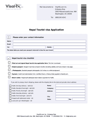 Nepal Tourist Visa Application Form