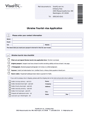 Ukraine Tourist Visa Application