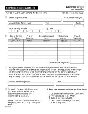 Reimbursement Request Form
