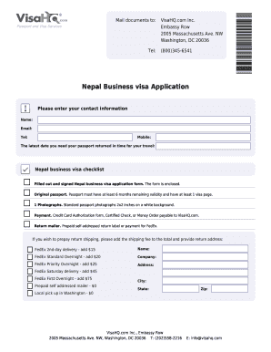 Nepal Business Visa Application