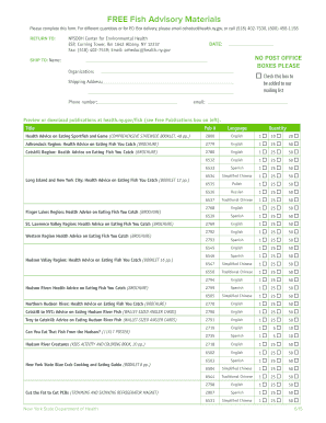 New York Fish Advisory Order Form