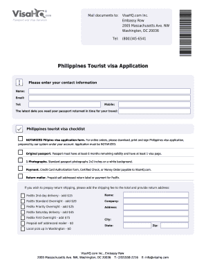Philippines Tourist Visa Application