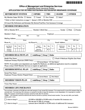 Oklahoma Retiree Insurance Coverage Application