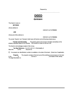 New Jersey Quitclaim Deed