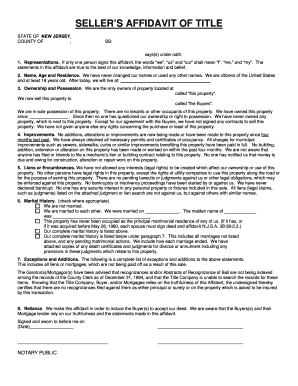 Seller’s Affidavit of Title