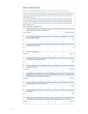 Team Building Norms Assessment Instrument
