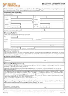 Disclosure Authority Form