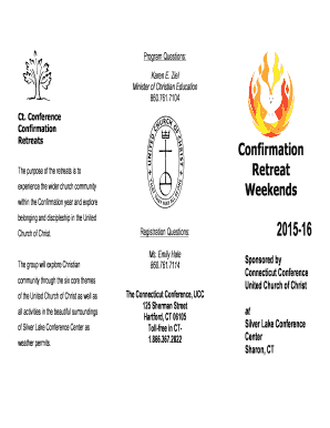 Confirmation Retreat Brochure - The Connecticut Conference United bb - ctucc