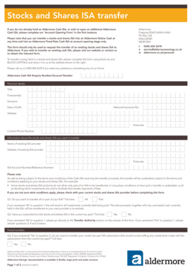 Stocks and Shares ISA Transfer Form