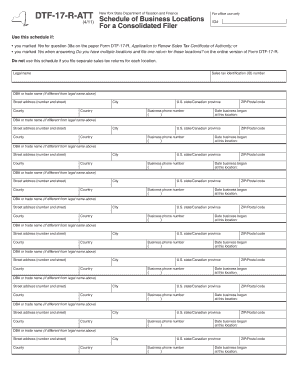 New York Sales Tax Business Location Schedule