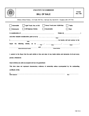 Colorado snowmobile bill of sale - Division of Motor Vehicles 210 North 1950 West Salt Lake City, Utah 84134 Telephone (801) 2977782