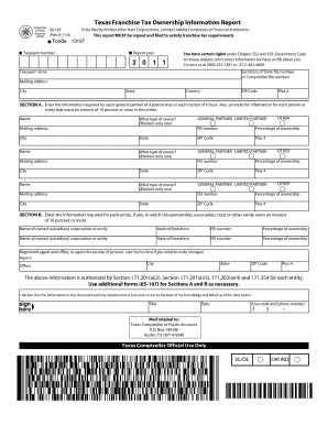 Texas Franchise Tax Ownership Information Report