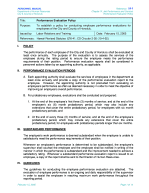 VI-1 Performance Evaluation Policy amd 1-24-08 - honolulu