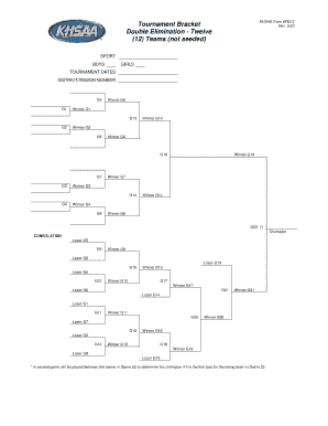 KHSAA Boys and Girls Tournament Bracket Form