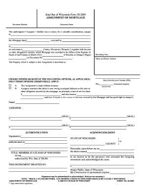 Wisconsin Assignment of Mortgage Form 30-2003