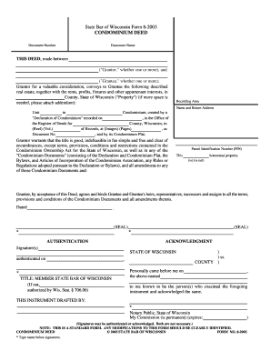 Wisconsin Condominium Deed