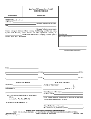 Trustee's Deed Form 7-2003