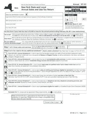 New York State Annual Sales and Use Tax Return