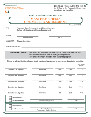 MASTER39S THESIS COMMITTEE AGREEMEnT - University of Miami bb - education miami