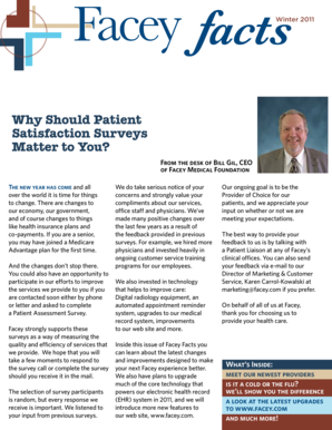 Facey Medical Foundation Patient Satisfaction Survey