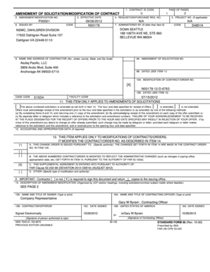 US Federal Contract Modification Form