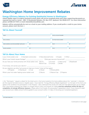 Washington Home Improvement Rebates Form