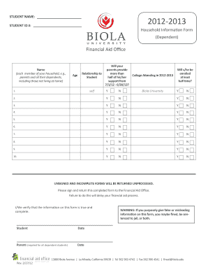 Household Information Form